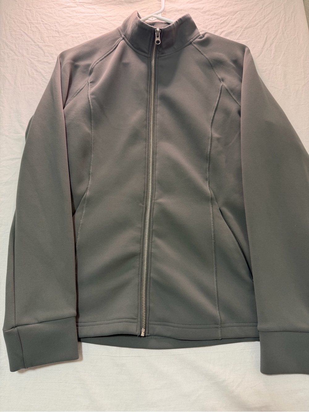 32 Degrees Gray Zip-Up Utility Jacket with Stand Collar